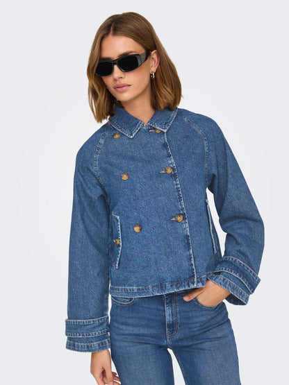 Onlapril Short Dnm Trench Akm Blå
