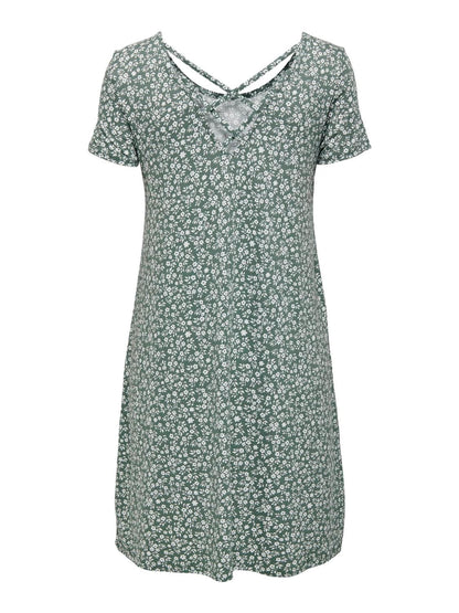 Onlbera Back Lace Up S/s Dress Jrs Noos Grønn