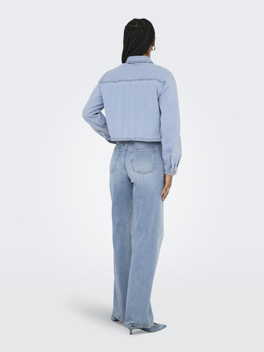 Jdymarly L/s Boxy Shacket  Dnm Noos Blå