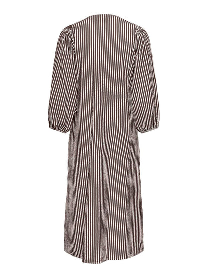 Onlrolly L/s Midi Stripe Dress Cs Wvn Grå