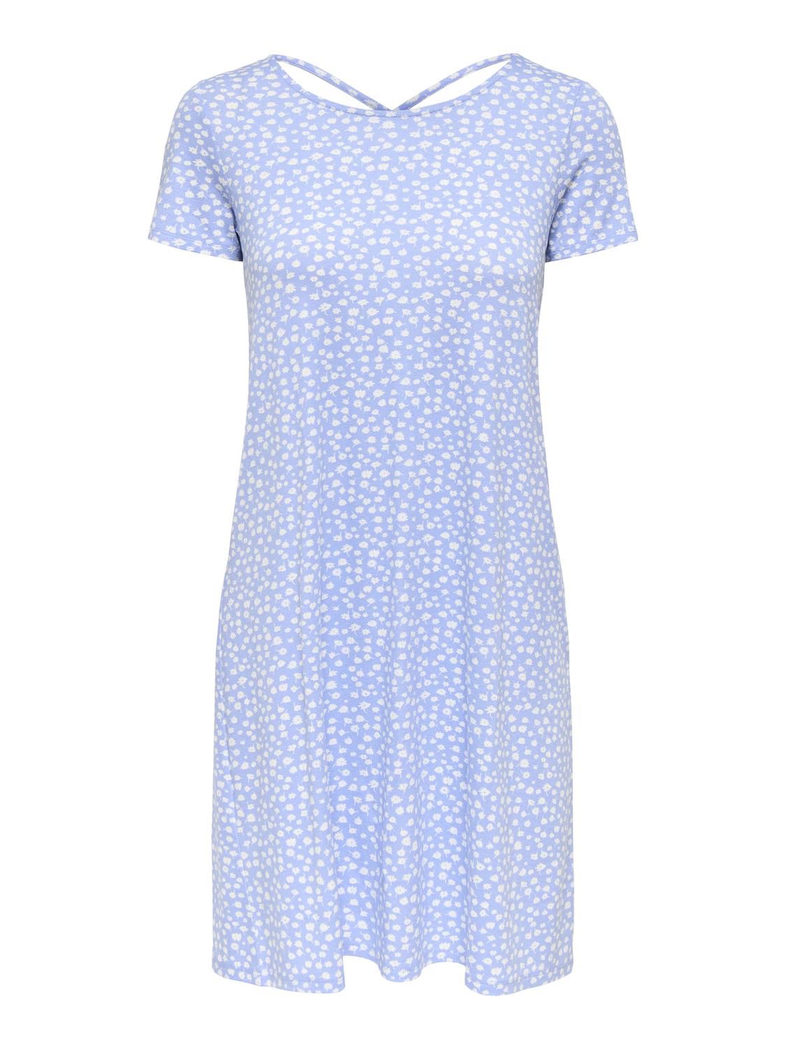 Onlbera Back Lace Up S/s Dress Jrs Noos Blå