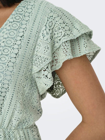 Onlhelena Lace Capsl Dress Wvn Noos Grønn