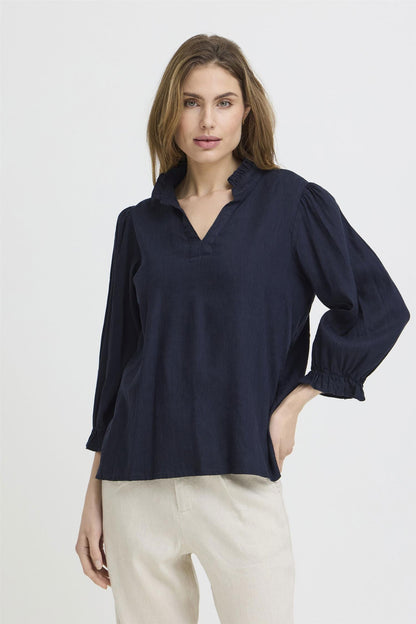 Pzluca Frill Blouse Blå