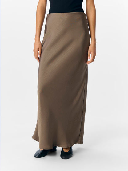 Objchilli Mw Long Skirt Noos Mellomgrå
