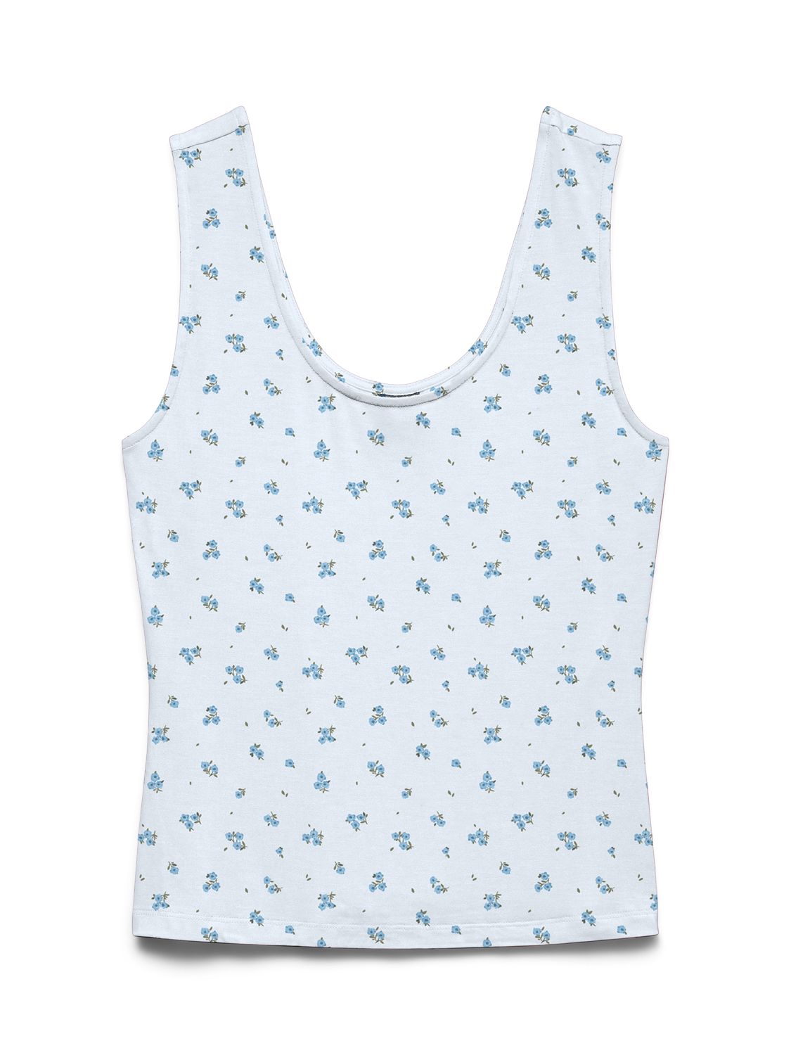 Vmesther Aop Sl U-Neck Top Jrs Blå