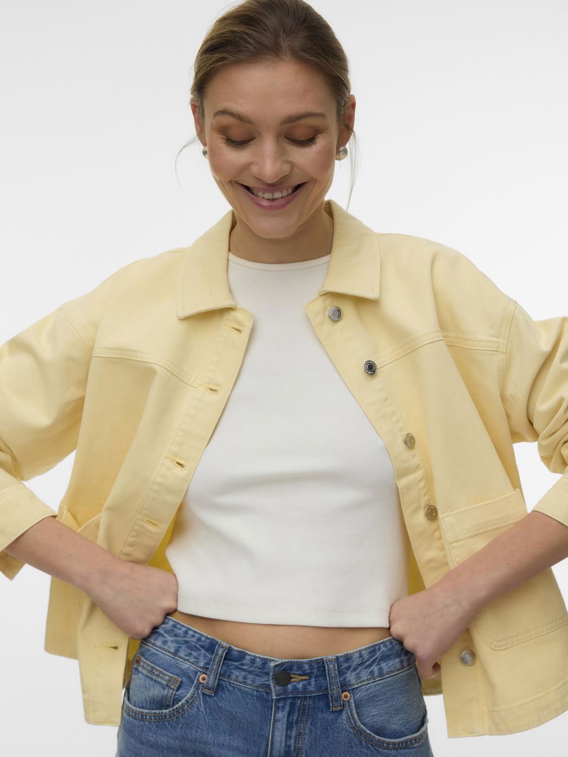 Vmjamie Ls Denim Shacket Mix Ga Noos Gul