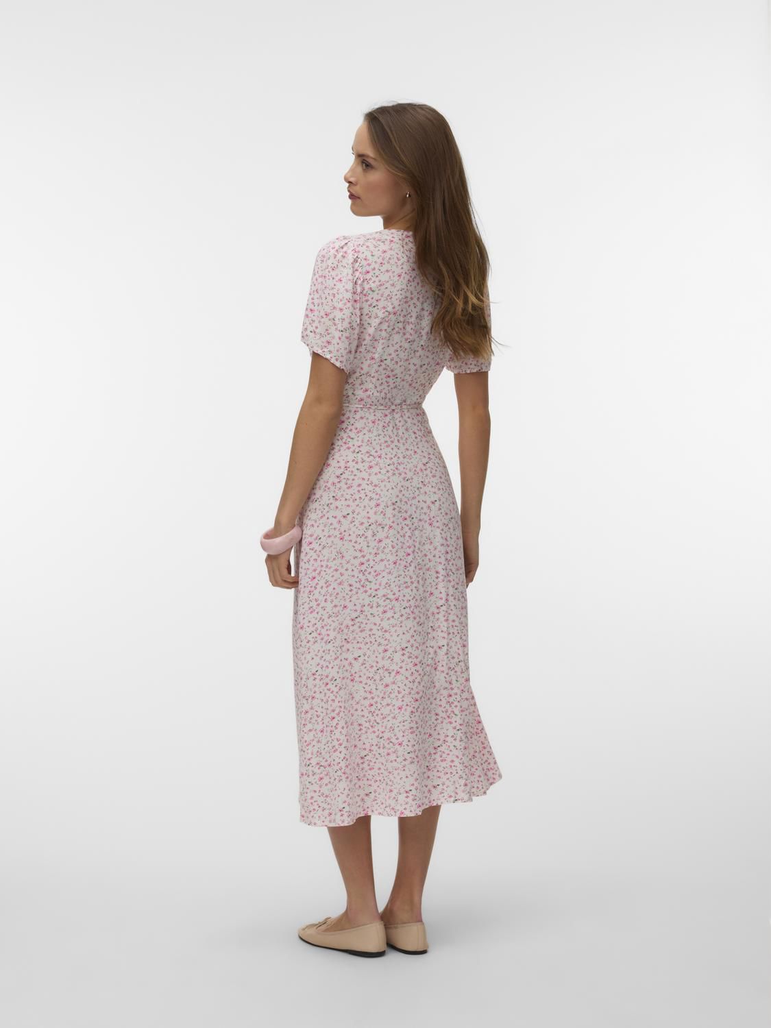 Vmalba Ss Calf Dress Wvn Noos Rosa