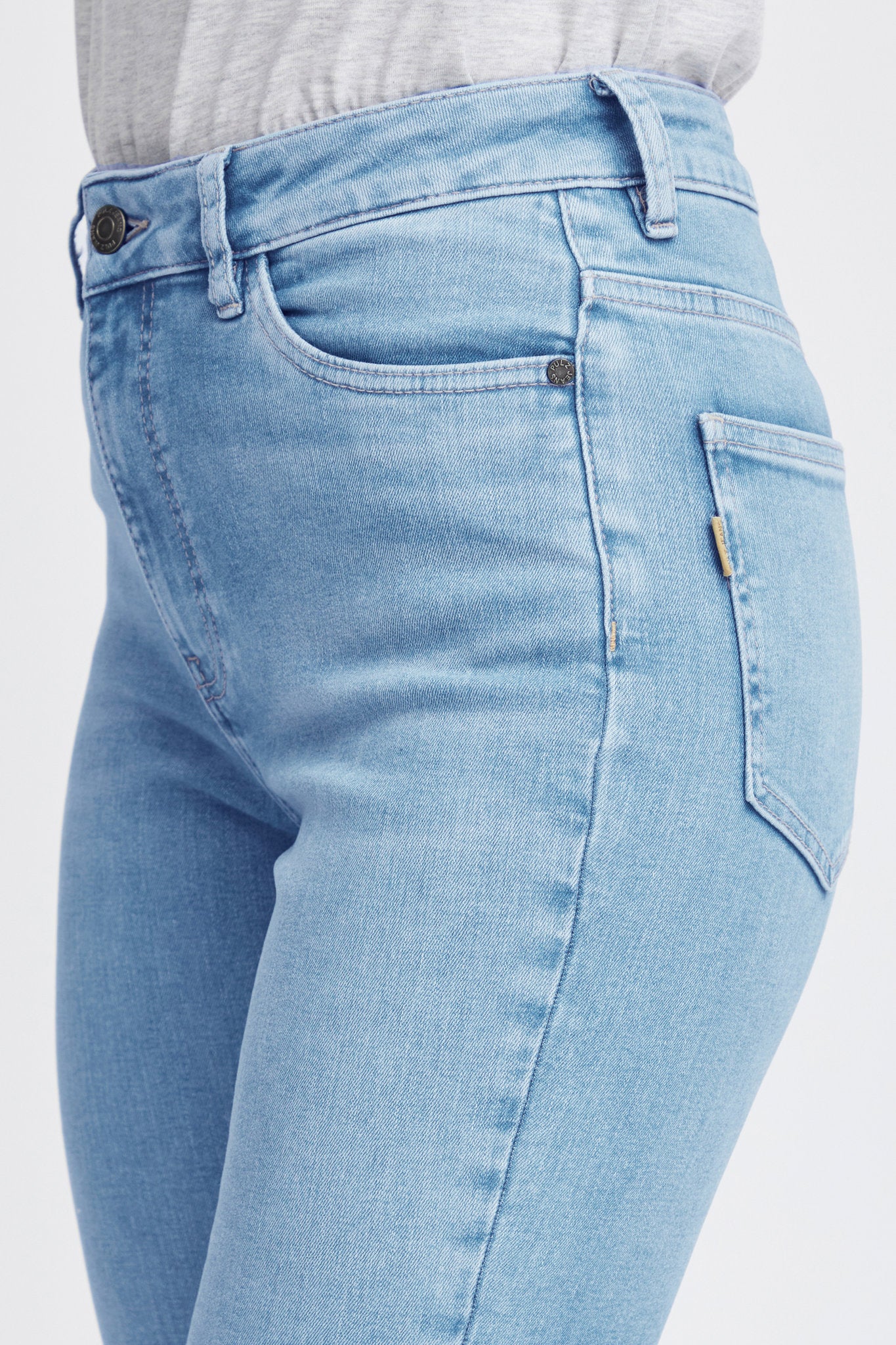 Pzbecca Uhw Bootcut Leg Blå
