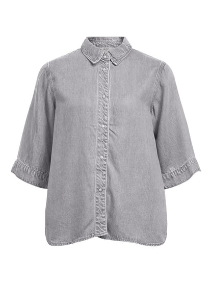Objframe 2/4 Re Denim Top Noos Grå