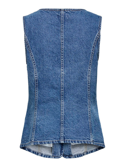 Onlgiulina S/l Button Waistcoat Dnm Blå