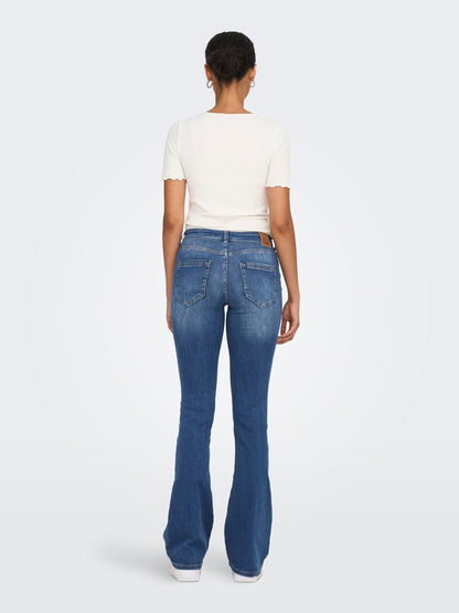 Onlblush Mid Flared Dnm Rea1319 Noos Blå
