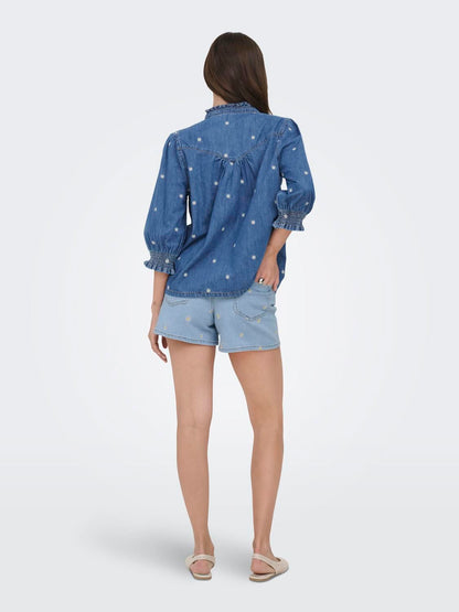 Onljosephine Hw Daisy Dnm Shorts Azgnoos Blå