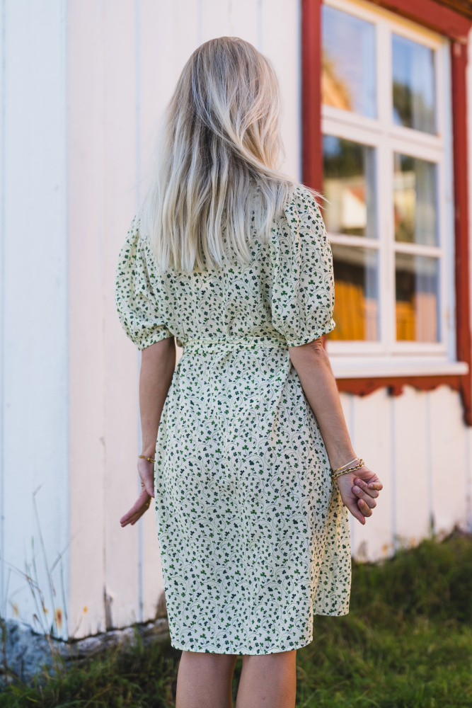 Rausastrid 2/4 V Shirt Dress Aop Grønn