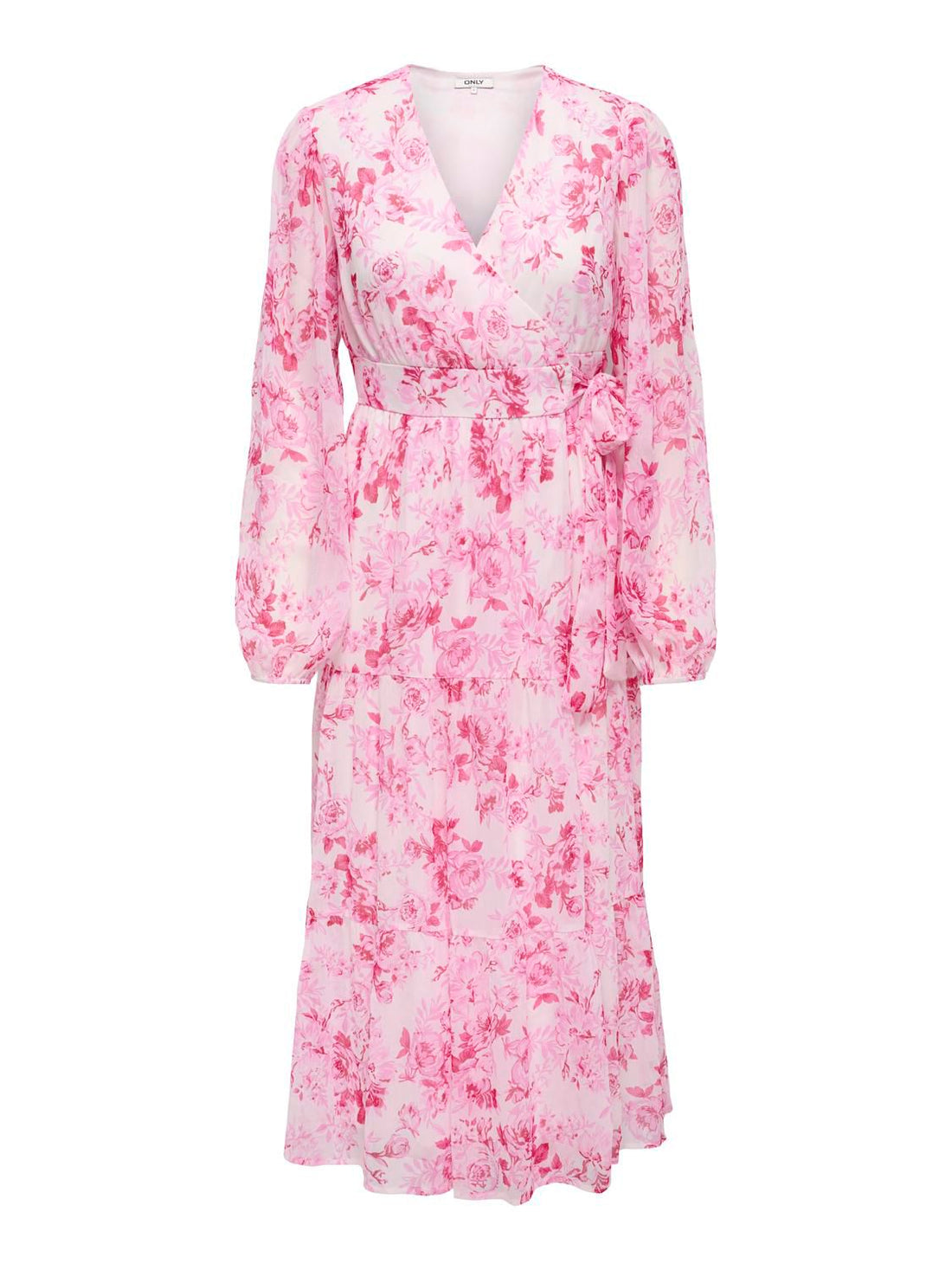 Onlmiriam Ls Wrap Midi Dress Cs Wvn Rosa