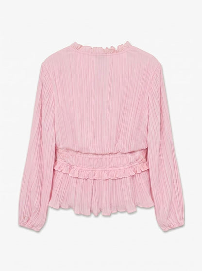 Vmdora Ls Detail Plisse Top Wvn Exp Rosa