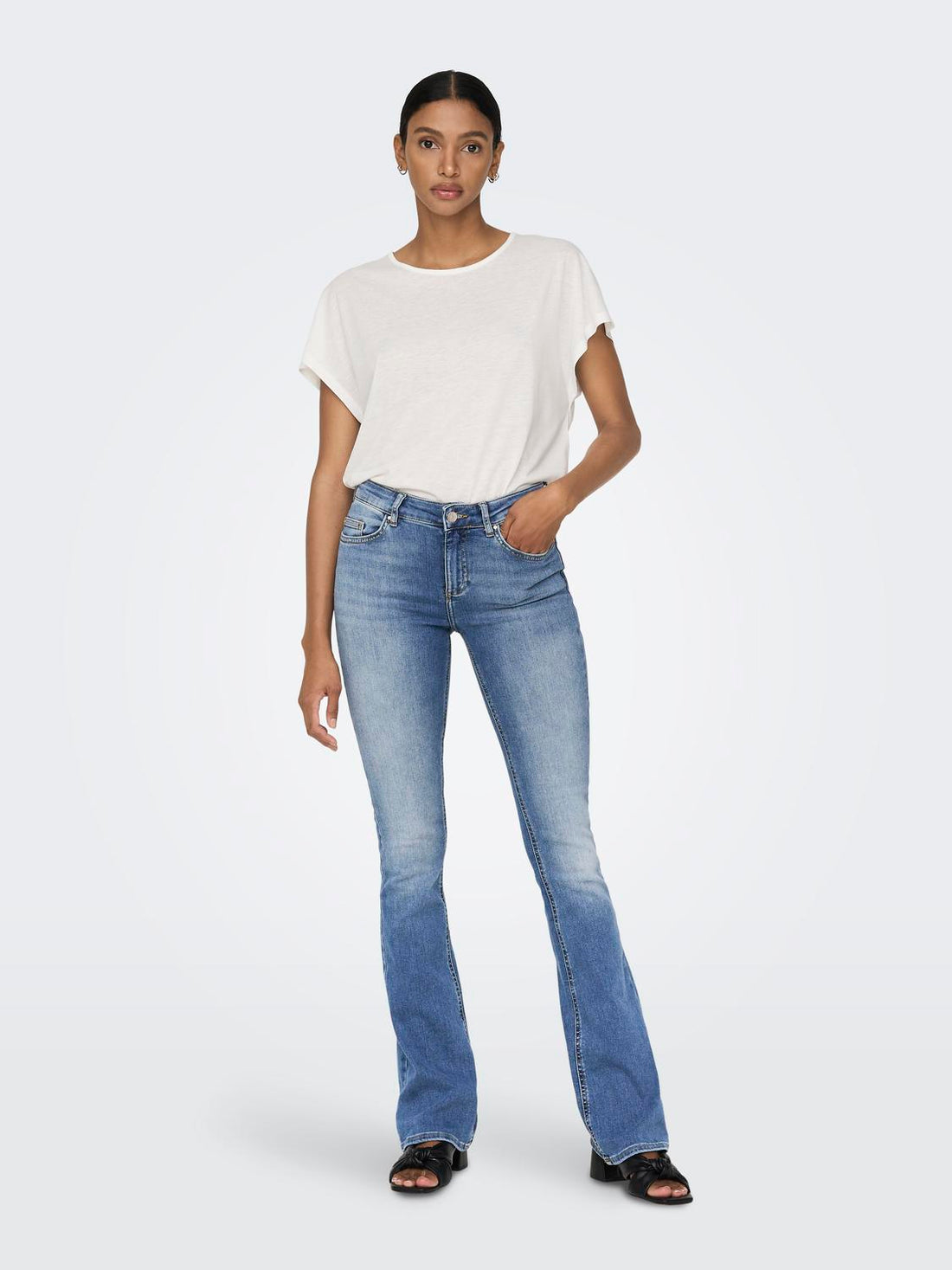 Onlblush Mid Flared Dnm Tai467 Noos Blå