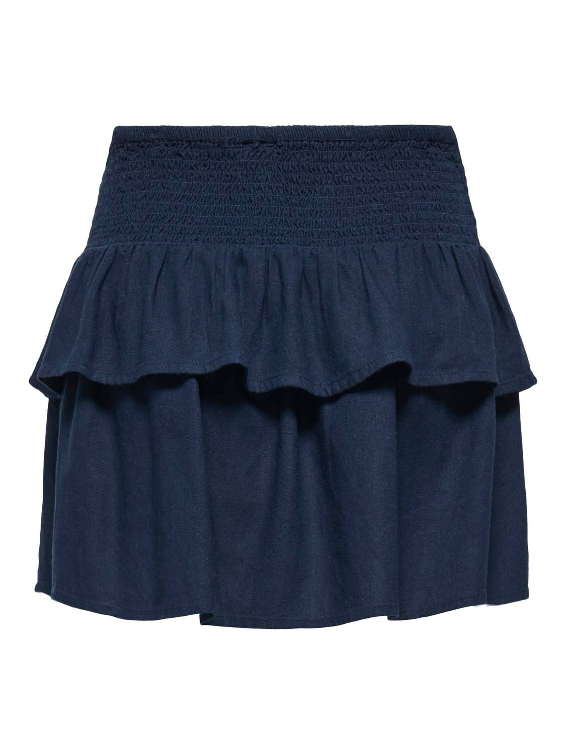 Onlgoa Mw Linen Bl Short Skirt Cc Pnt Blå