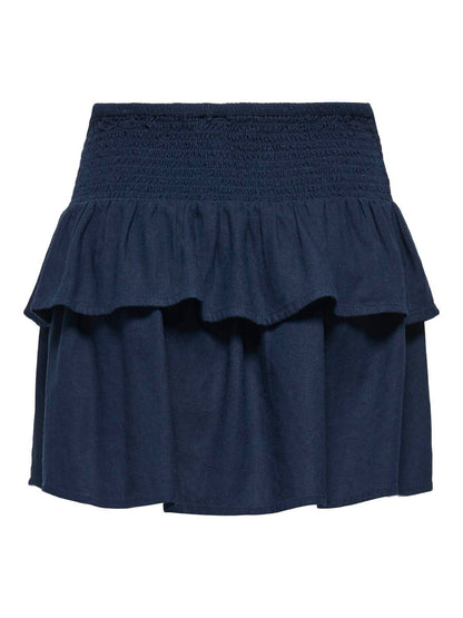 Onlgoa Mw Linen Bl Short Skirt Cc Pnt Blå