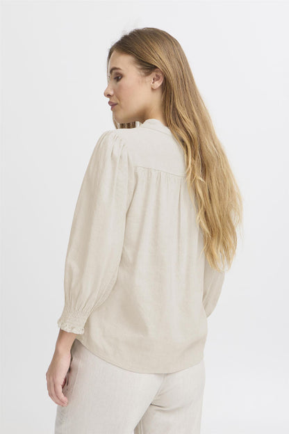 Pzluca 3/4 Sl. Blouse Beige