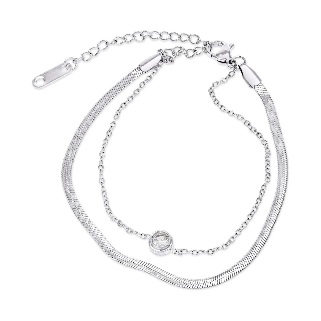 Solvej - Duo Chain Bracelet Stainless Steel Sølv