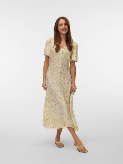 Vmalba Ss Calf Dress Wvn Noos Gul
