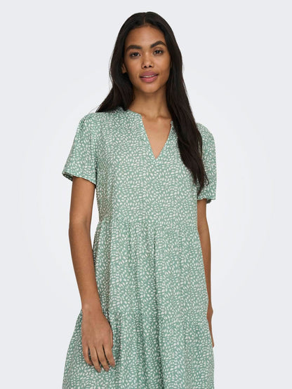 Onlzally S/s Thea Dress Noos Wvn Grønn