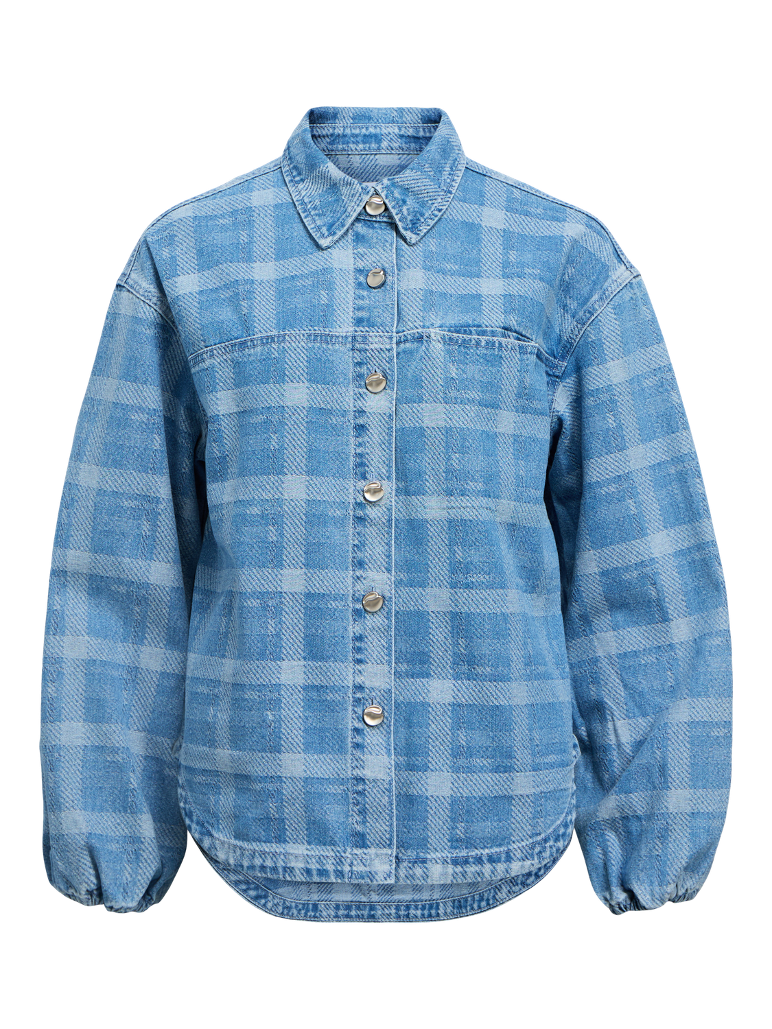 Objchecky L/s Re Denim Shirt 143 Blå