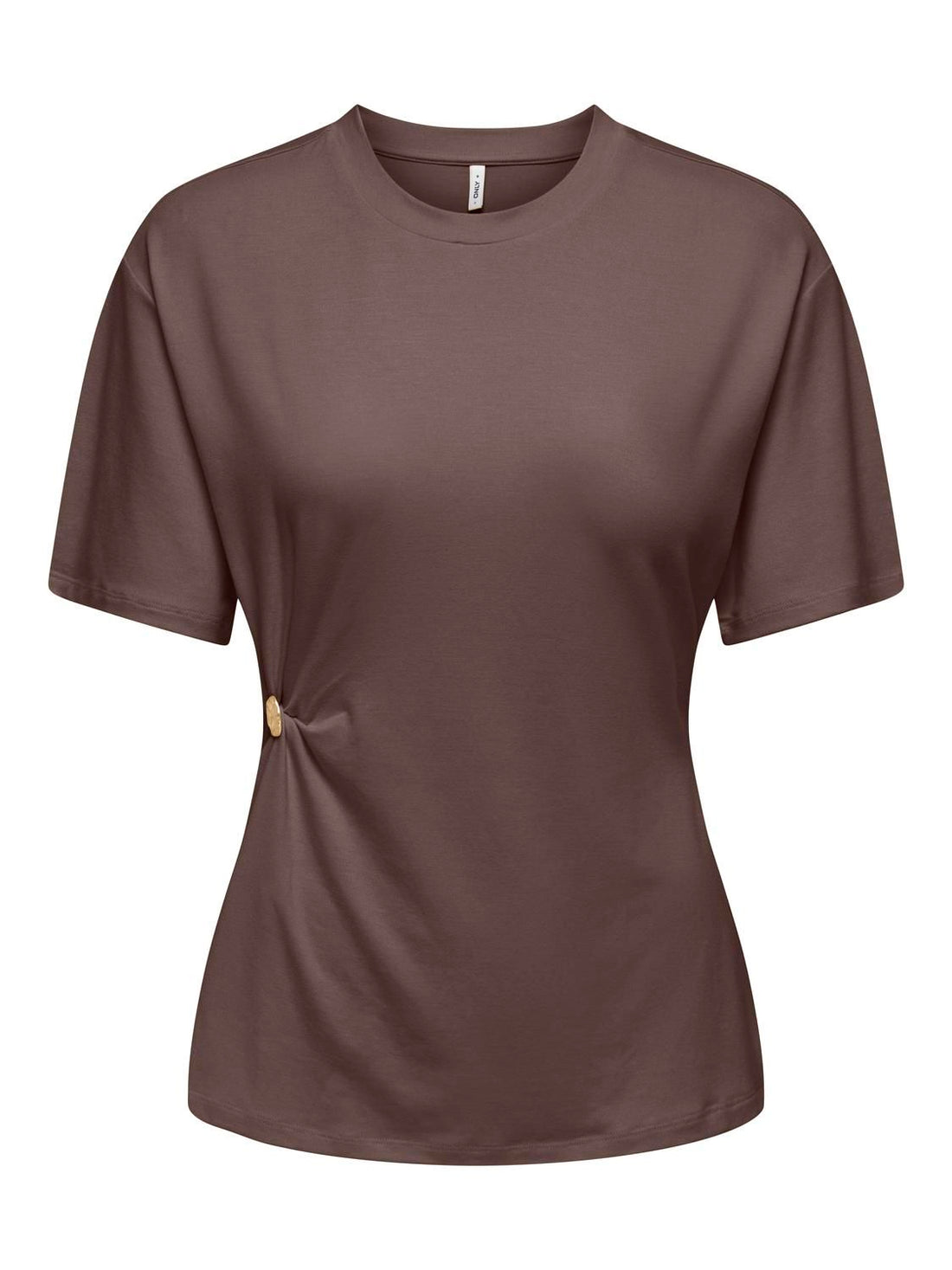 Onlceline S/s Button Top Ff Jrs Brun