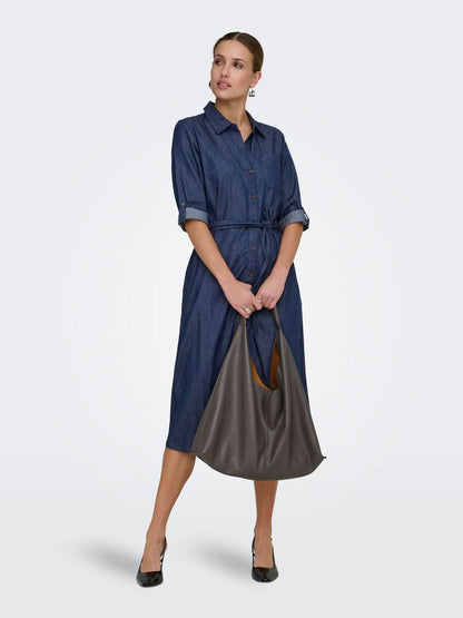 Jdykai 3/4 Midi Shirt Dress Wvn Dia Blå