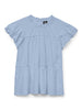Vmisolde Sl O-Neck Frill Top Wvn Exp Sb2 Blå