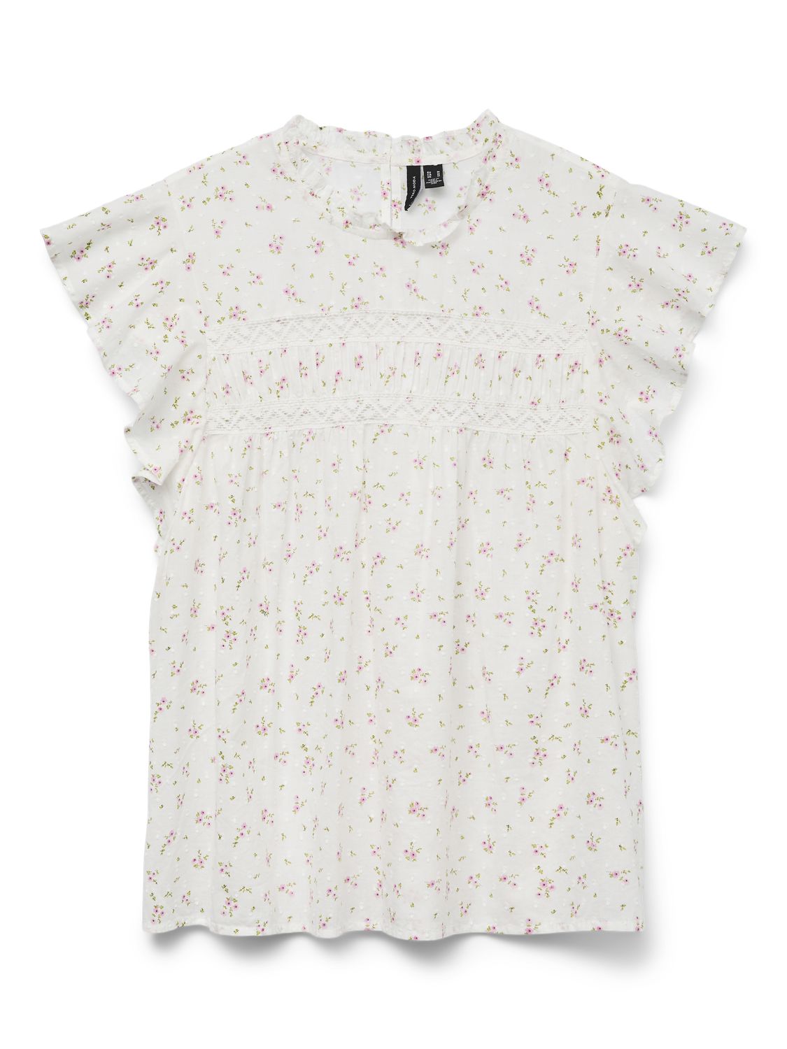 Vmtrine Sl Lace Top Wvn Noos Hvit