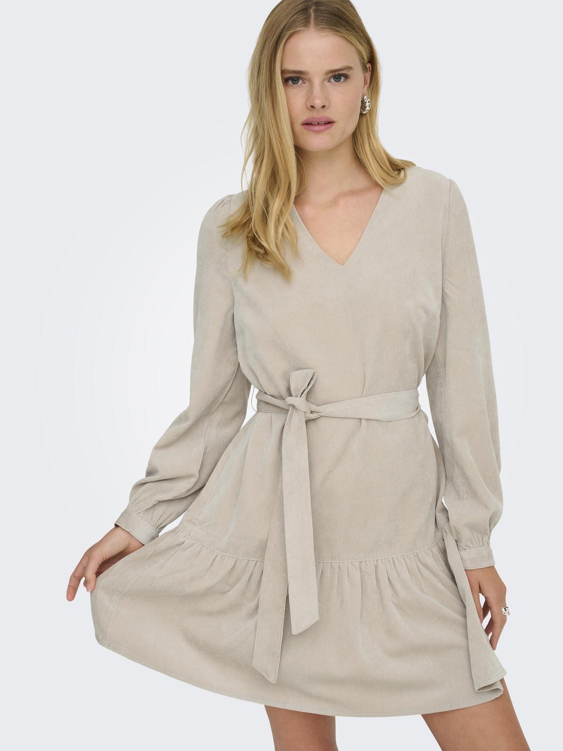 Onlmarike Life L/s Cord Belt Dress Pnt Beige