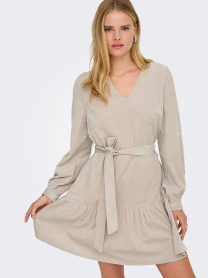 Onlmarike Life L/s Cord Belt Dress Pnt Beige