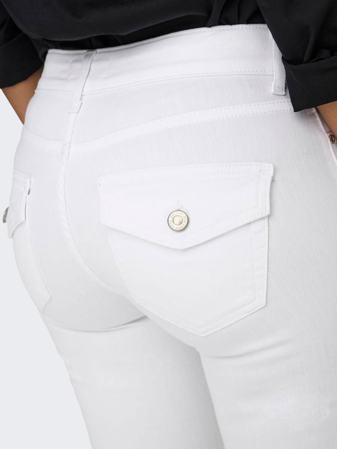 Onlblush Mw B-P Flared Sik730 Dnm Hvit