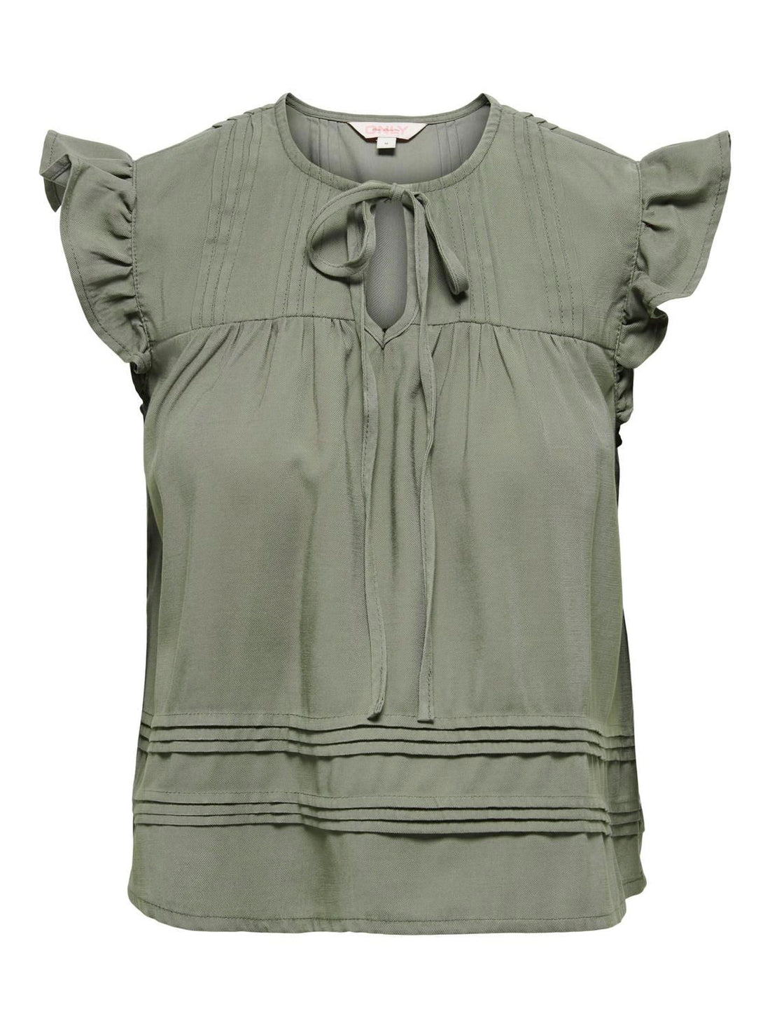 Onlaris Life Sl Tie Neck Top Wvn Cc Grønn