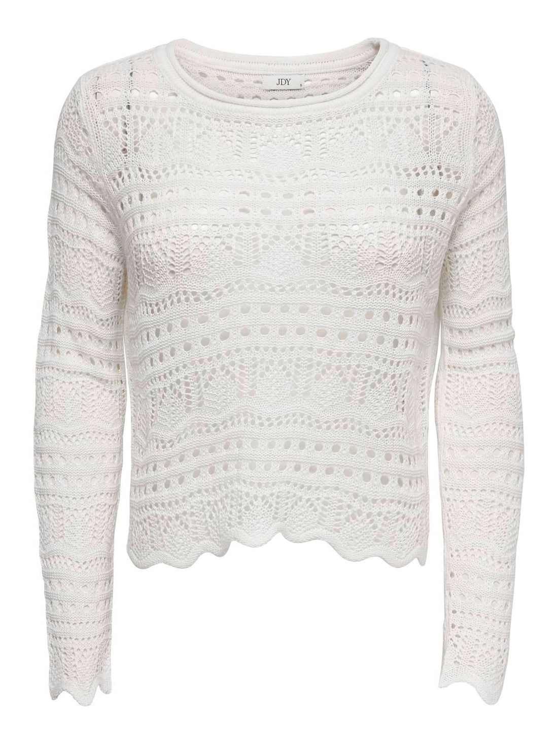 Jdysun Lay L/s Boatneck Pullov. Knt Noos Hvit