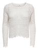 Jdysun Lay L/s Boatneck Pullov. Knt Noos Hvit