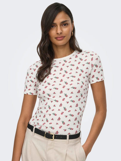 Jdylucky S/s O Neck Top Jrs Noos Hvit