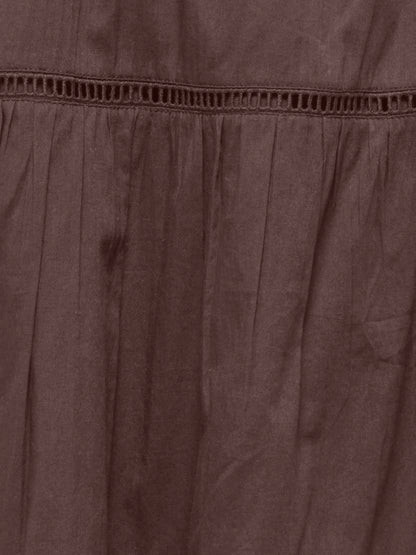 Onlisabella Long Skirt Wvn Brun