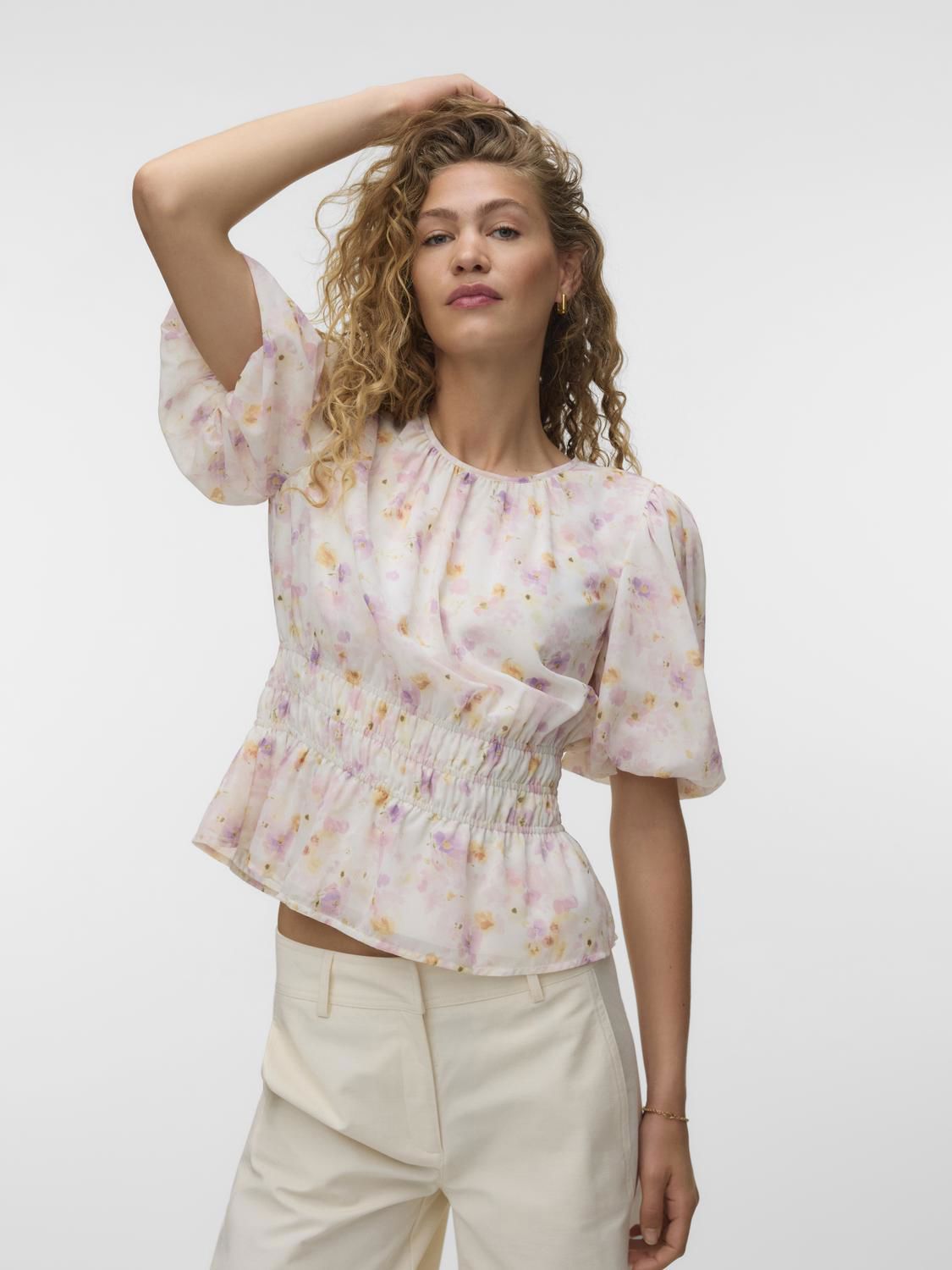 Awtaliha 2/4 O-Neck Smock Top