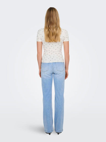 Jdylucky S/s O Neck Top Jrs Noos Hvit