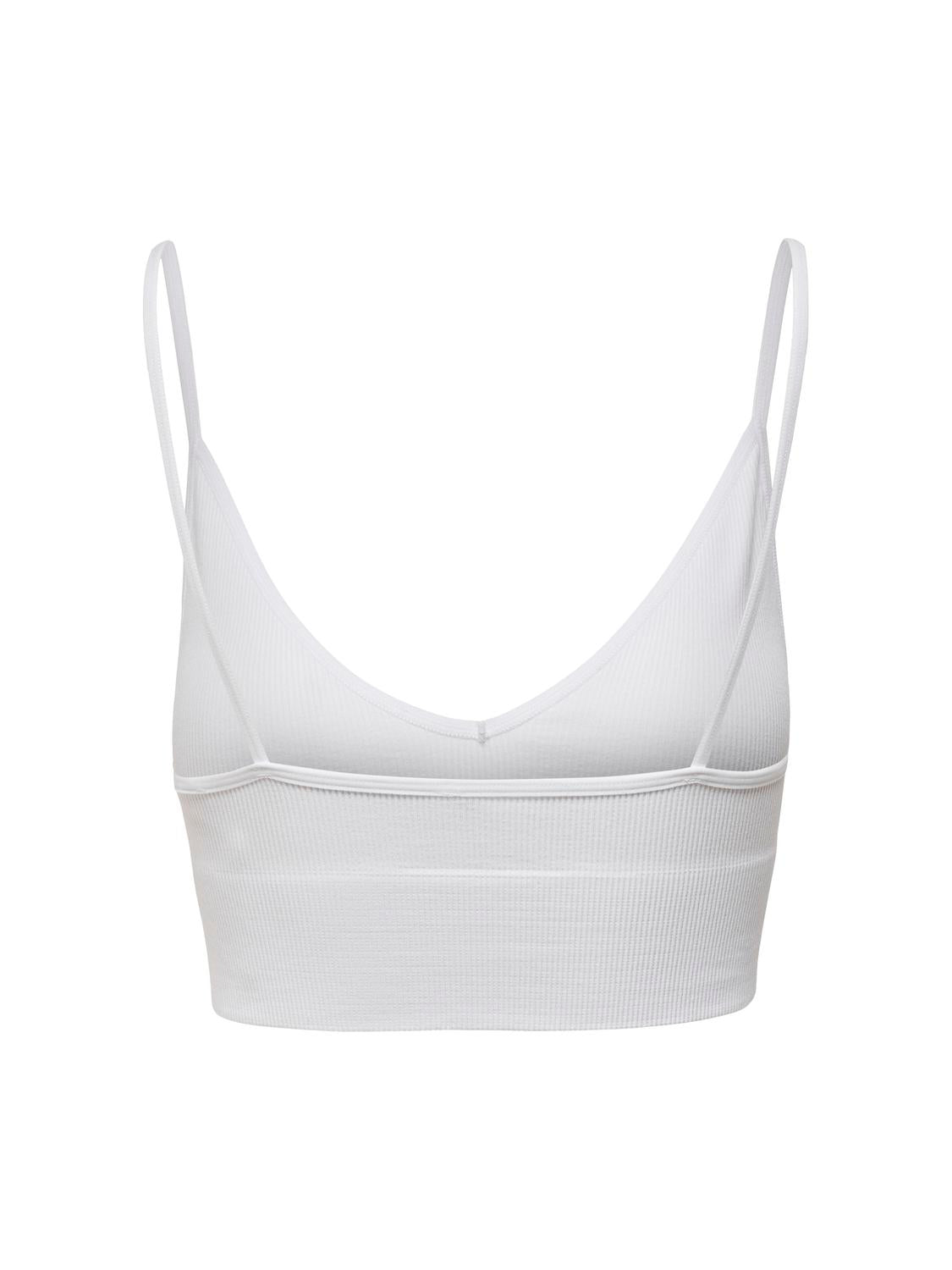 Onlvicky Rib Seamless Vneck Top Noos Acc Hvit