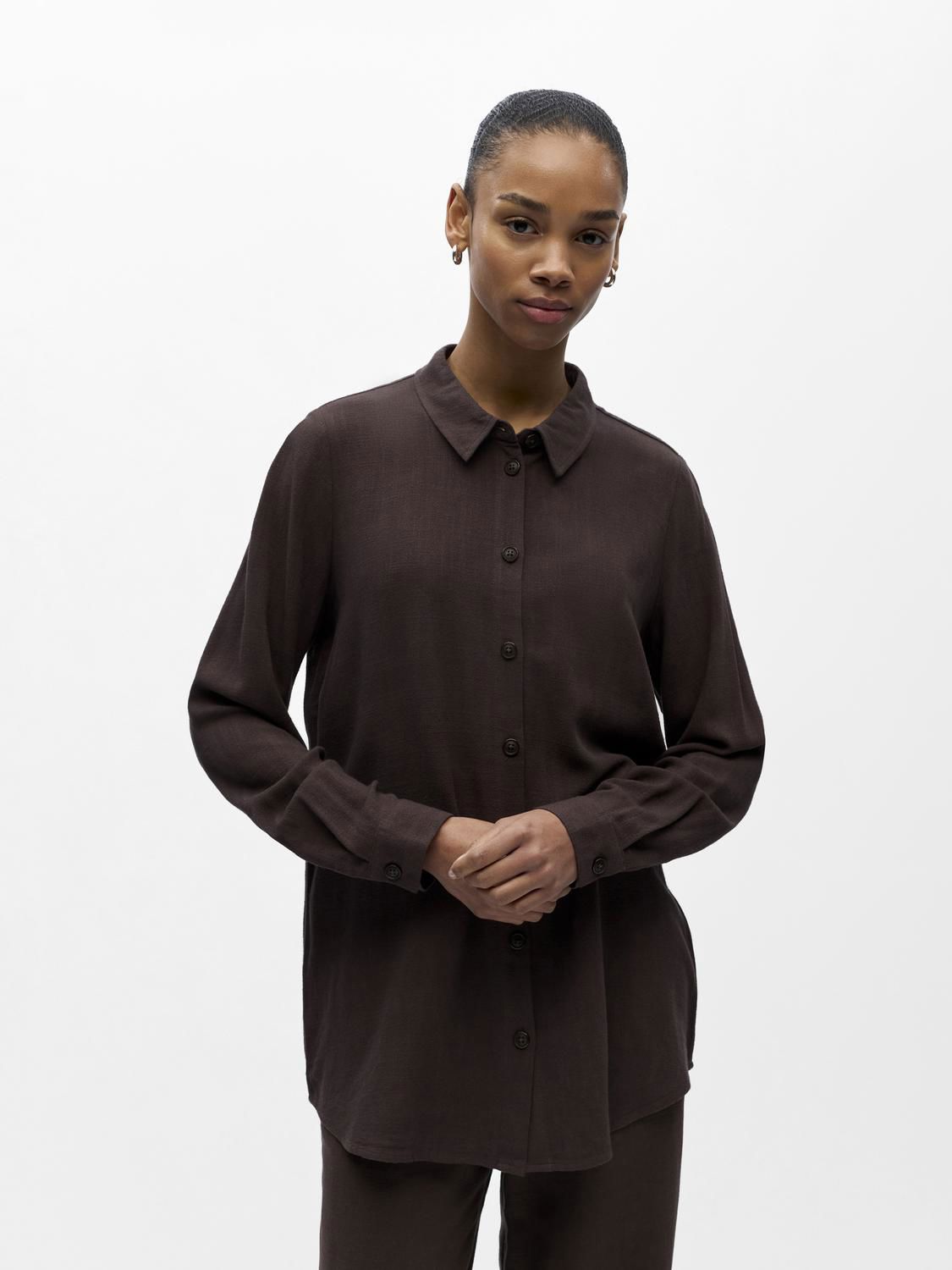 Objsanne L/s Shirt Noos Brun