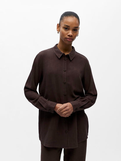 Objsanne L/s Shirt Noos Brun