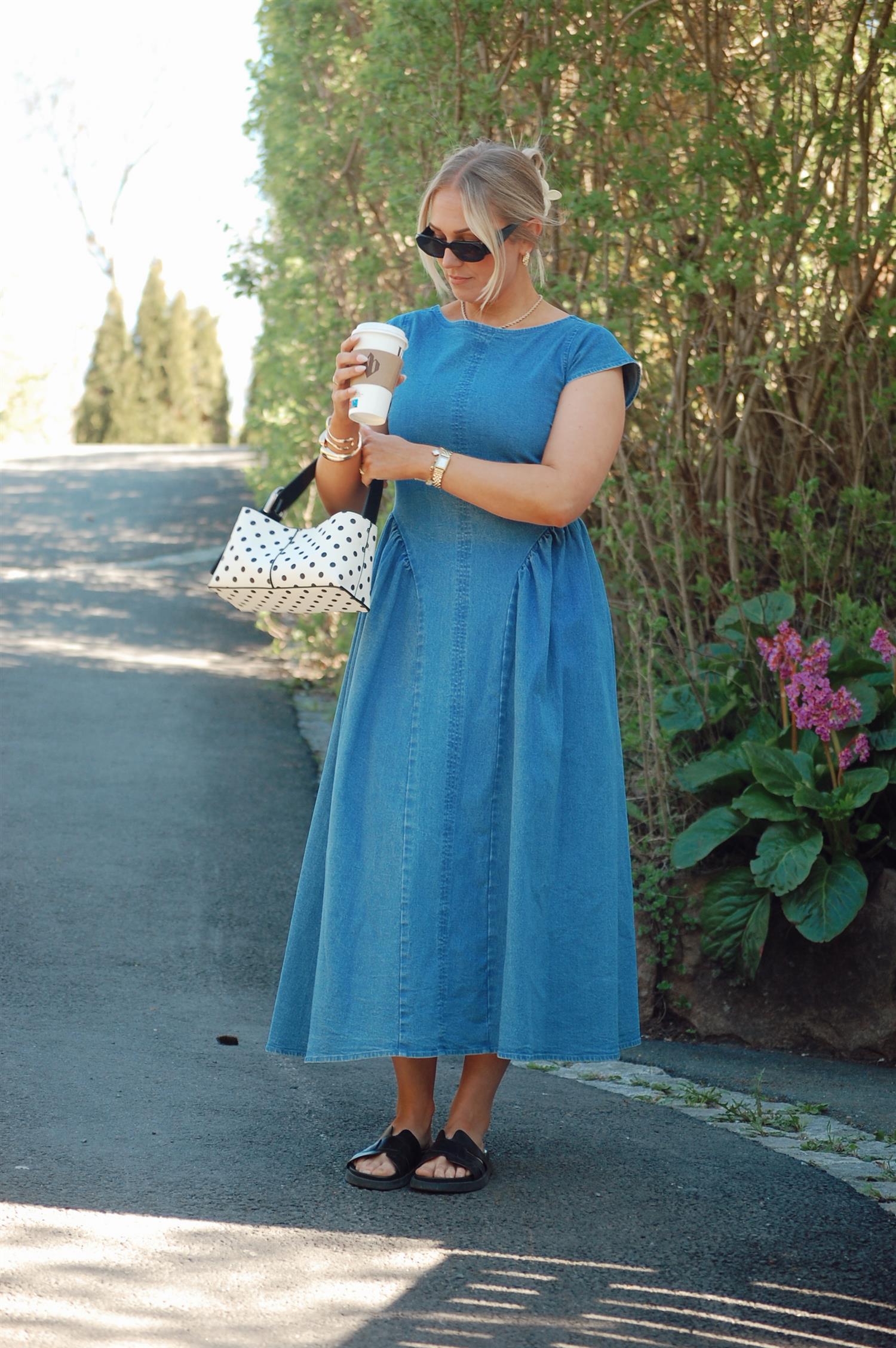 Vmkiara Cs Denim 7/8 Dress Exp Blå