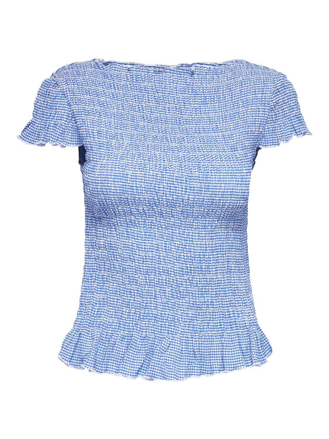 Onlcelle Cap Smock Boatneck Top Jrs Blå