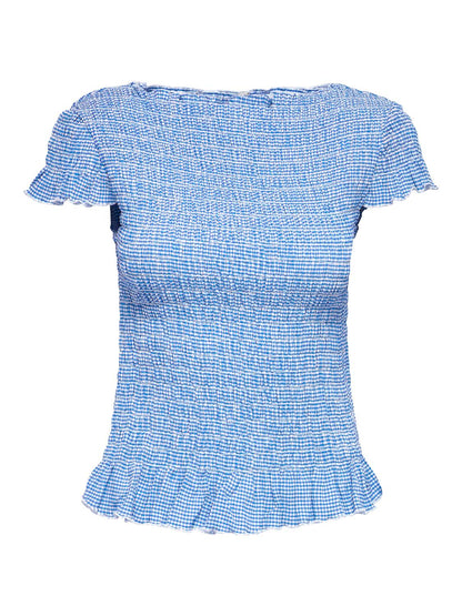 Onlcelle Cap Smock Boatneck Top Jrs Blå