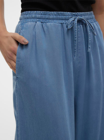 Vmbree Hw Long Loose Tencel Pants Ga Blå