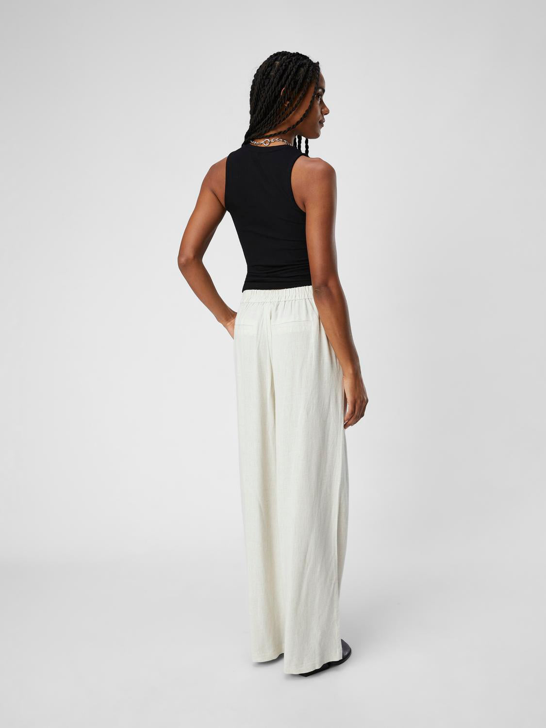 OBJSANNE ALINE WIDE PANT NOOS Beige