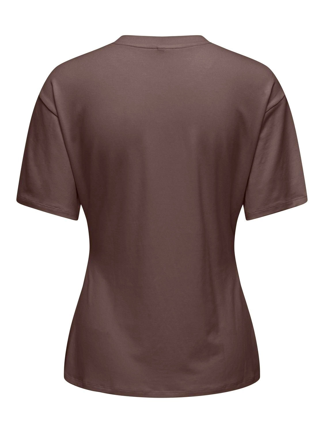 Onlceline S/s Button Top Ff Jrs Brun